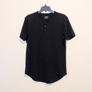 CUTS AO Black Henley Elongated
